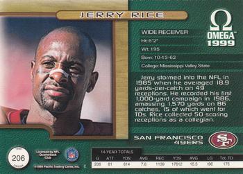 1999 Pacific Omega #206 Jerry Rice Back