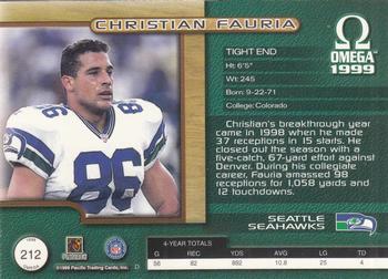 1999 Pacific Omega #212 Christian Fauria Back