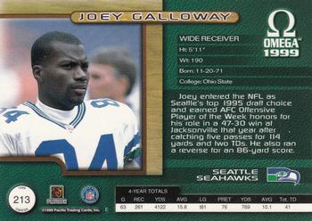 1999 Pacific Omega #213 Joey Galloway Back