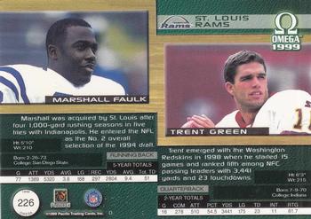 1999 Pacific Omega #226 Marshall Faulk / Trent Green Back