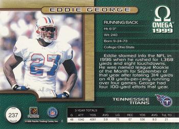 1999 Pacific Omega #237 Eddie George Back