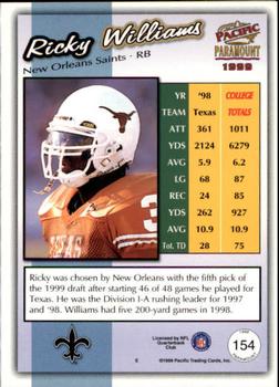1999 Pacific Paramount #154 Ricky Williams Back