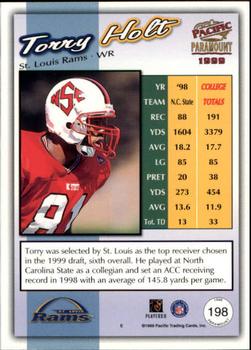 1999 Pacific Paramount #198 Torry Holt Back