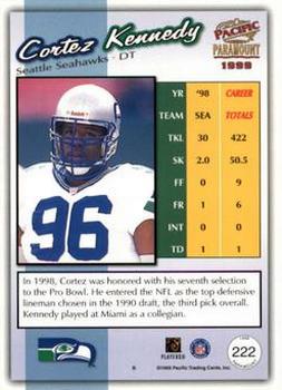 1999 Pacific Paramount #222 Cortez Kennedy Back