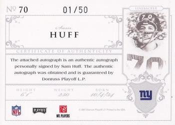 2007 Playoff National Treasures - Signature Silver #70 Sam Huff Back