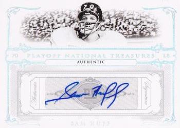 2007 Playoff National Treasures - Signature Silver #70 Sam Huff Front