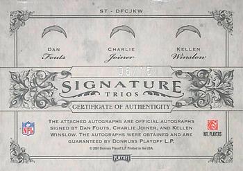 2007 Playoff National Treasures - Signature Trios #4 Dan Fouts / Charlie Joiner / Kellen Winslow Sr. Back