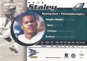 1999 Pacific Prism #109 Duce Staley Back