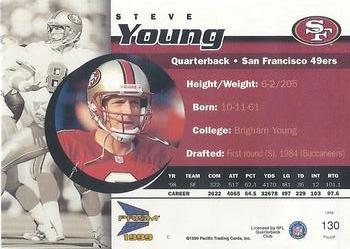 1999 Pacific Prism #130 Steve Young Back