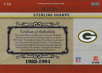 2007 Playoff National Treasures - Timeline Material Signature NFL Prime #T-SS Sterling Sharpe Back