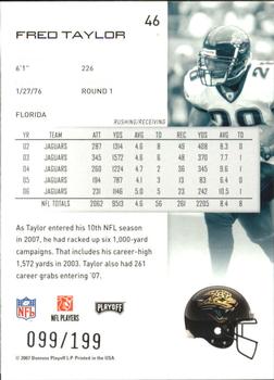 2007 Playoff NFL Playoffs - Black #46 Fred Taylor Back
