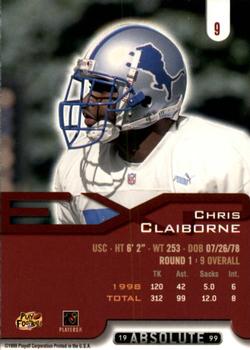 1999 Playoff Absolute EXP #9 Chris Claiborne Back