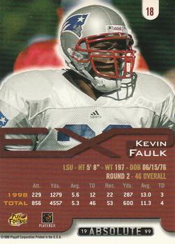 1999 Playoff Absolute EXP #18 Kevin Faulk Back