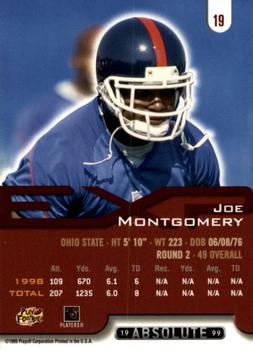 1999 Playoff Absolute EXP #19 Joe Montgomery Back