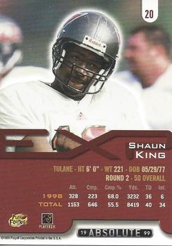 1999 Playoff Absolute EXP #20 Shaun King Back
