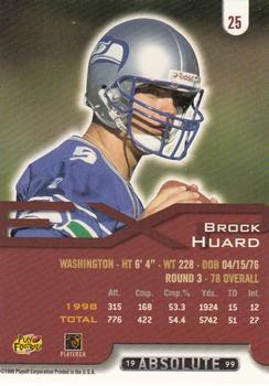1999 Playoff Absolute EXP #25 Brock Huard Back
