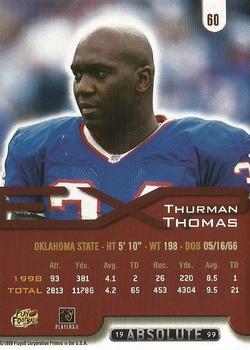 1999 Playoff Absolute EXP #60 Thurman Thomas Back