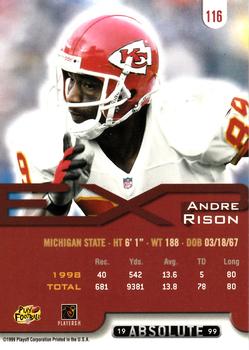 1999 Playoff Absolute EXP #116 Andre Rison Back