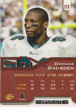 1999 Playoff Absolute EXP #123 Oronde Gadsden Back