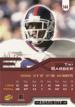 1999 Playoff Absolute EXP #144 Tiki Barber Back