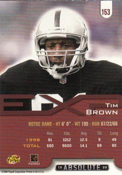 1999 Playoff Absolute EXP #153 Tim Brown Back