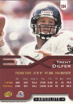 1999 Playoff Absolute EXP #184 Trent Dilfer Back