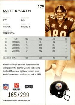 2007 Playoff NFL Playoffs - Gold #179 Matt Spaeth Back