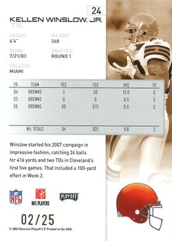 2007 Playoff NFL Playoffs - Gold Holofoil #24 Kellen Winslow Jr. Back