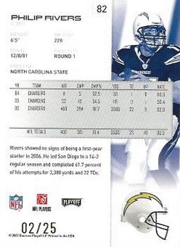2007 Playoff NFL Playoffs - Gold Holofoil #82 Philip Rivers Back