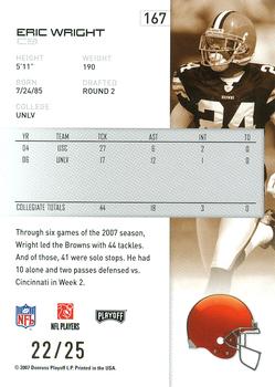 2007 Playoff NFL Playoffs - Gold Holofoil #167 Eric Wright Back