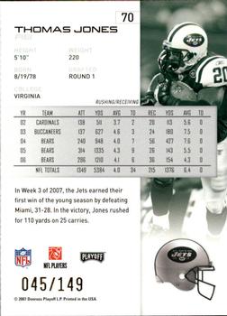 2007 Playoff NFL Playoffs - Gold Metalized #70 Thomas Jones Back