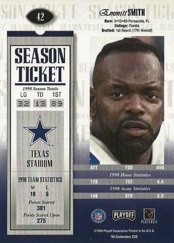 1999 Playoff Contenders SSD #42 Emmitt Smith Back