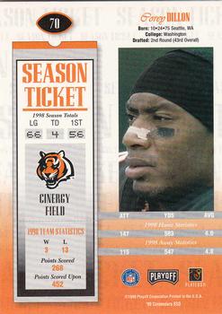1999 Playoff Contenders SSD #70 Corey Dillon Back