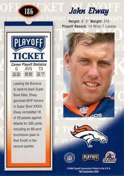 1999 Playoff Contenders SSD #186 John Elway Back