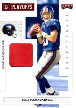 2007 Playoff NFL Playoffs - Materials Red Prime #66 Eli Manning Front