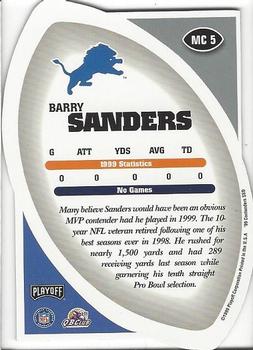 1999 Playoff Contenders SSD - MVP Contenders #MC5 Barry Sanders Back