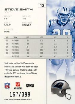 2007 Playoff NFL Playoffs - Red Metalized #13 Steve Smith Back