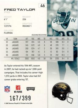 2007 Playoff NFL Playoffs - Red Metalized #46 Fred Taylor Back