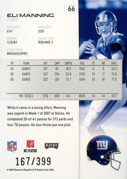 2007 Playoff NFL Playoffs - Red Metalized #66 Eli Manning Back