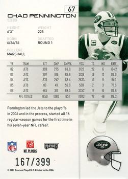 2007 Playoff NFL Playoffs - Red Metalized #67 Chad Pennington Back