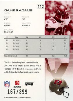 2007 Playoff NFL Playoffs - Red Metalized #112 Gaines Adams Back