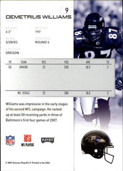 2007 Playoff NFL Playoffs - Red Proof #9 Demetrius Williams Back