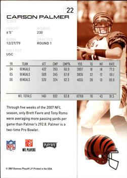 2007 Playoff NFL Playoffs - Red Proof #22 Carson Palmer Back