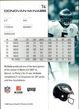 2007 Playoff NFL Playoffs - Red Proof #74 Donovan McNabb Back
