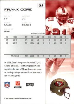 2007 Playoff NFL Playoffs - Red Proof #86 Frank Gore Back