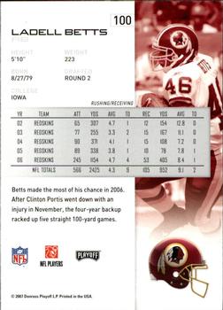 2007 Playoff NFL Playoffs - Red Proof #100 Ladell Betts Back