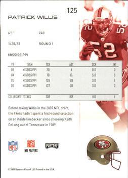2007 Playoff NFL Playoffs - Red Proof #125 Patrick Willis Back