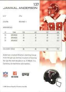 2007 Playoff NFL Playoffs - Red Proof #137 Jamaal Anderson Back