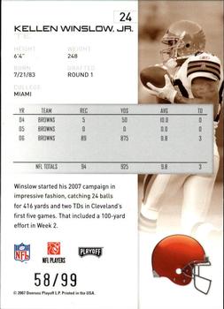 2007 Playoff NFL Playoffs - Silver Holofoil #24 Kellen Winslow Jr. Back