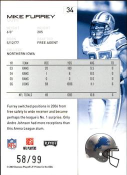 2007 Playoff NFL Playoffs - Silver Holofoil #34 Mike Furrey Back